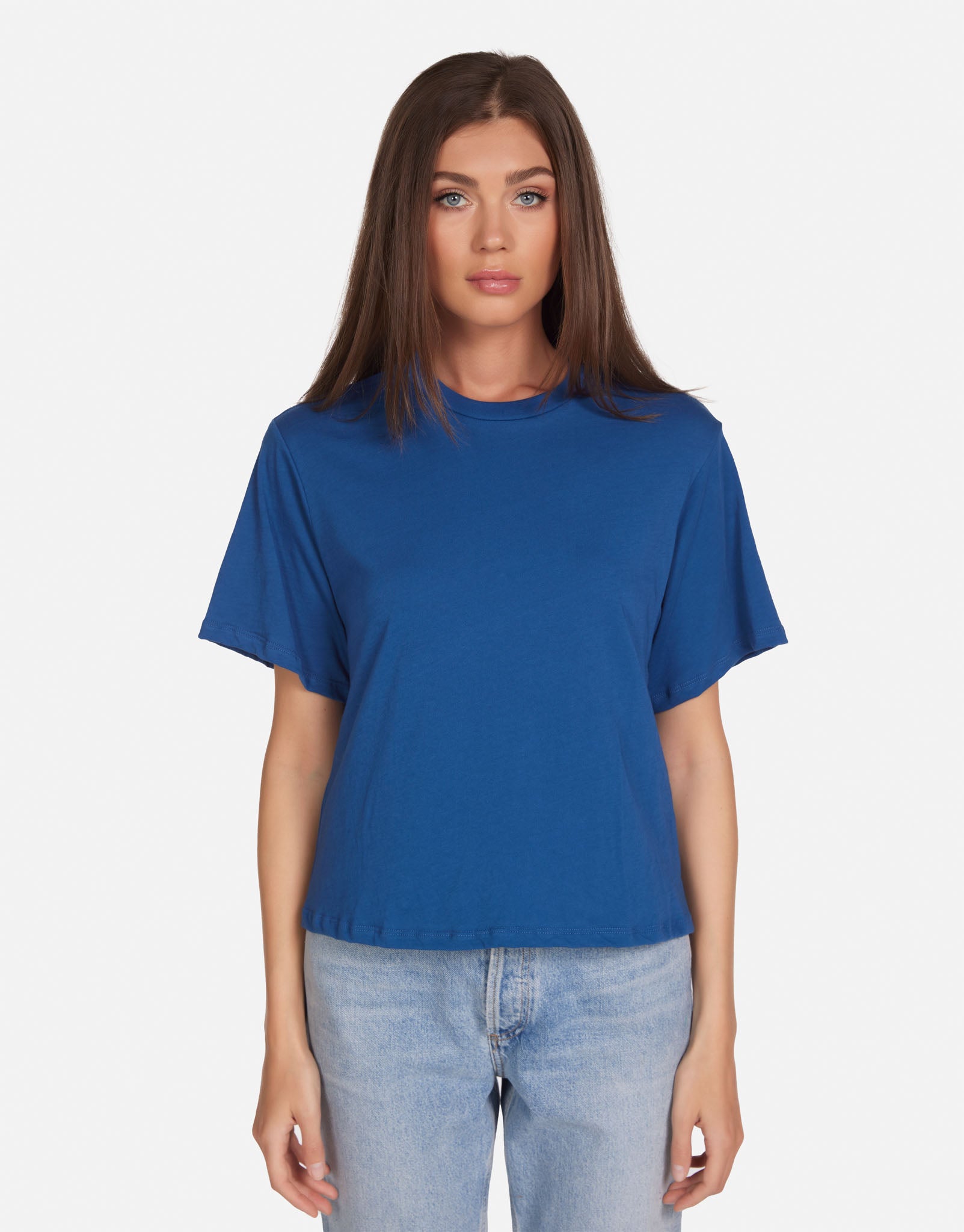 Women's Oversized Tee in Mykonos Blue Hester by Michael Lauren