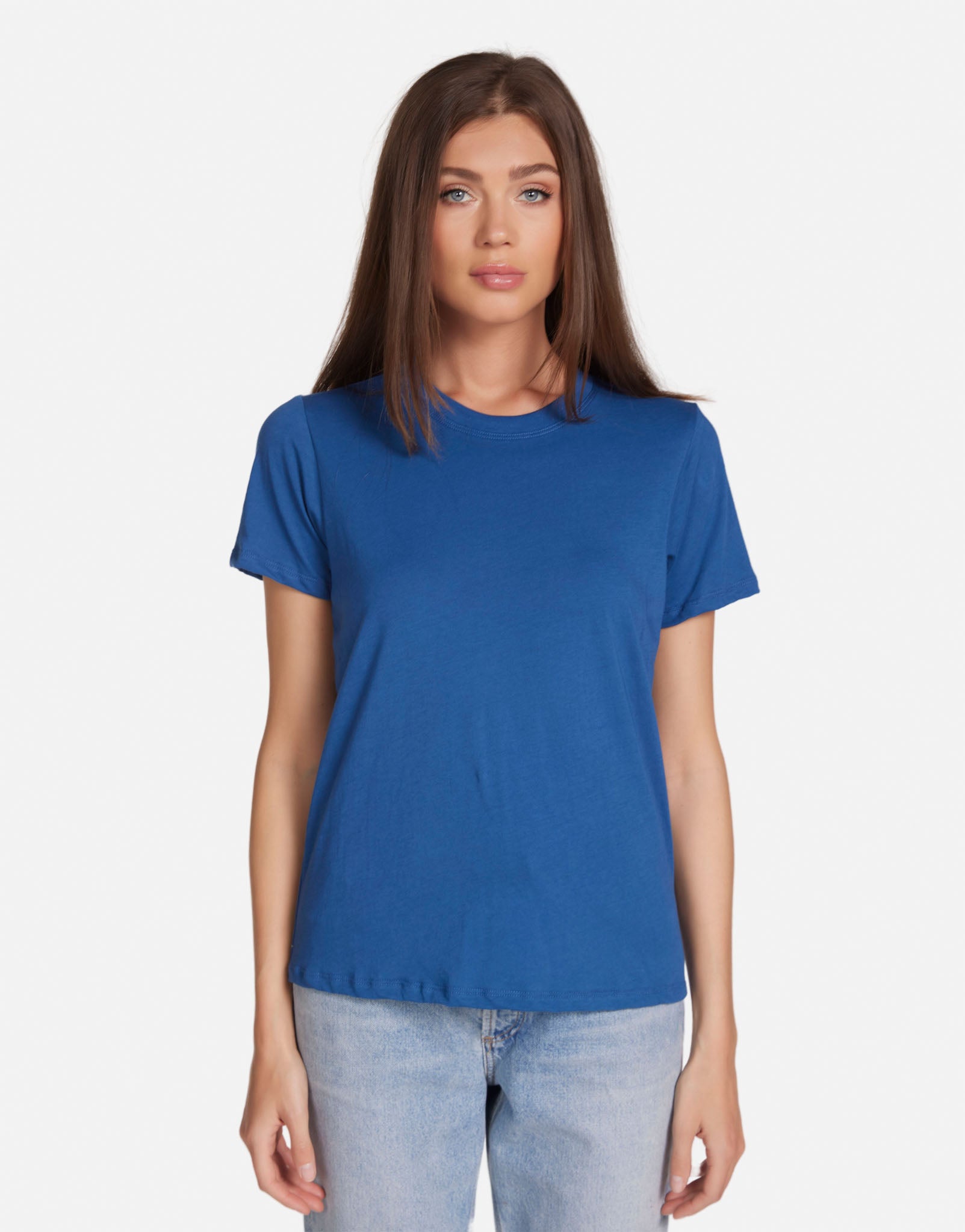 Women's S/S Tee in Mykonos Blue Darth by Michael Lauren