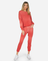 Michael Lauren Women's Nate LE Crop Sweatpant Faded Brick