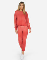 Michael Lauren Women's Nate LE Crop Sweatpant Faded Brick