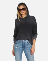 Michael Lauren Women's Gower LE Black Ombre Crop Hoodie