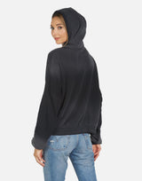 Michael Lauren Women's Gower LE Black Ombre Crop Hoodie