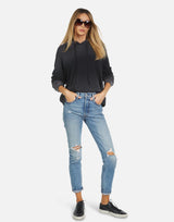 Michael Lauren Women's Gower LE Black Ombre Crop Hoodie