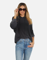 Michael Lauren Women's Gower LE Black Ombre Crop Hoodie