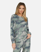 Michael Lauren Women's James LE Army Camo Raglan