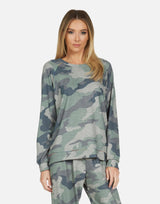 Michael Lauren Women's James LE Army Camo Raglan
