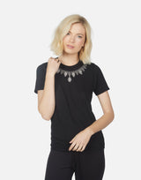 Hall S/S Tee w/ Crystal Necklace