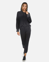 Michael Lauren Women's Nate LE Black Ombre Crop Sweatpant