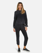 Michael Lauren Women's Nate LE Black Ombre Crop Sweatpant