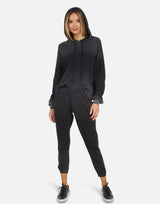 Michael Lauren Women's Nate LE Black Ombre Crop Sweatpant