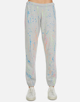 Michael Lauren Women's Bosley LE Grey Neon Splatter Sweatpant