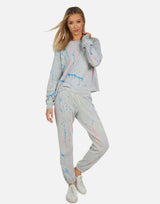 Michael Lauren Women's Bosley LE Grey Neon Splatter Sweatpant