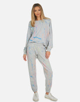 Michael Lauren Women's Bosley LE Grey Neon Splatter Sweatpant