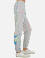 Michael Lauren Women's Bosley LE Grey Neon Splatter Sweatpant
