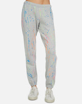 Michael Lauren Women's Bosley LE Grey Neon Splatter Sweatpant