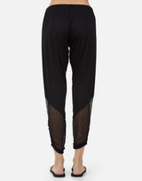 Ascot Shirring Pant w/ Contrast Mesh