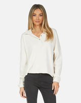 Michael Lauren Women's Alaric Polo Crop Pullover