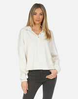 Michael Lauren Women's Alaric Polo Crop Pullover