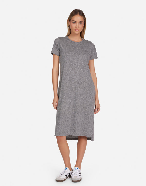 Midi T-Shirt Dress in Heather Grey