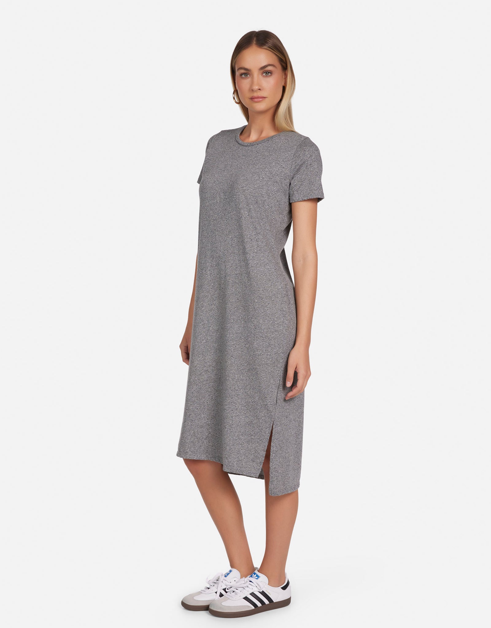 Midi T-Shirt Dress in Heather Grey | Augustus by Michael Lauren