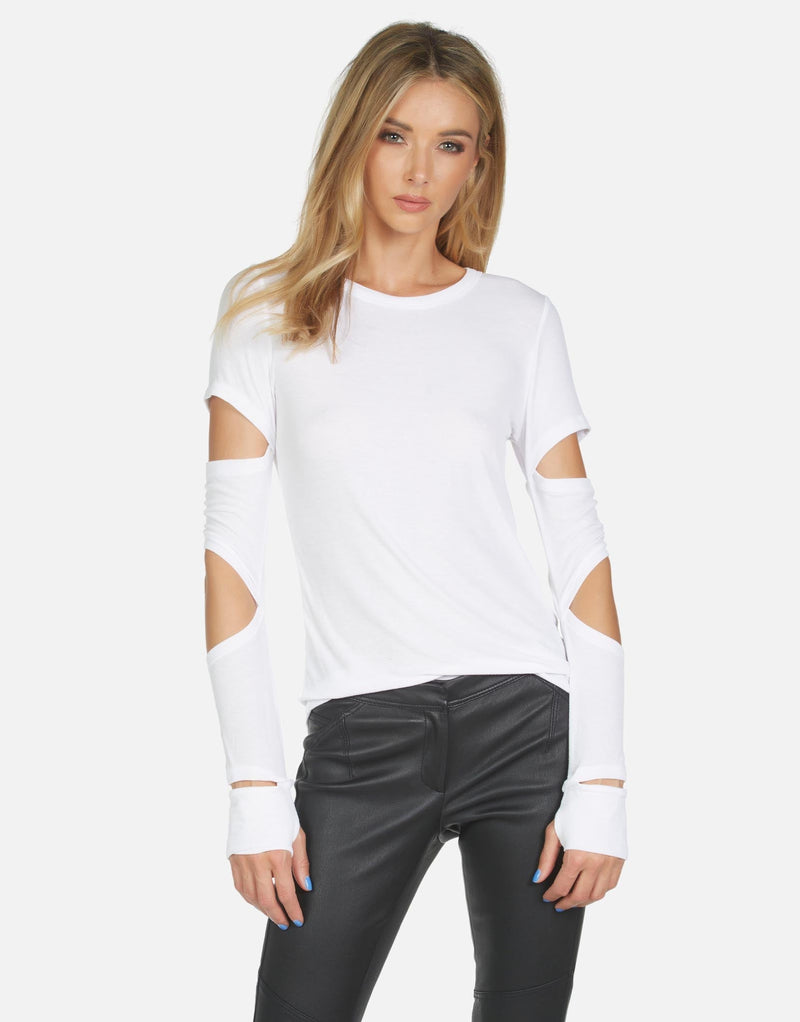 Michael Lauren Women's Granger LE Slit Sleeve Tee