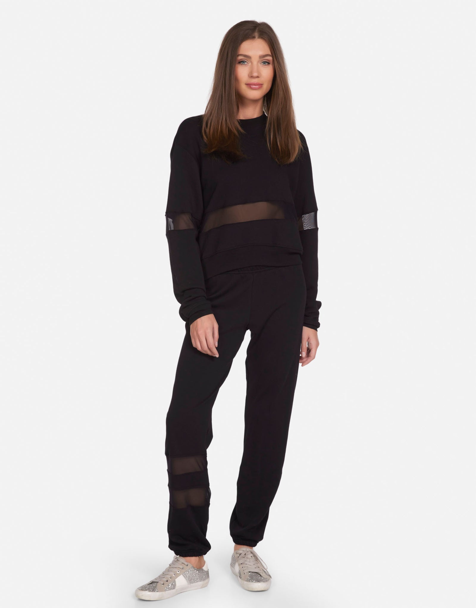 Women's Pullover w/Mesh in Black | Ignacio by Michael Lauren