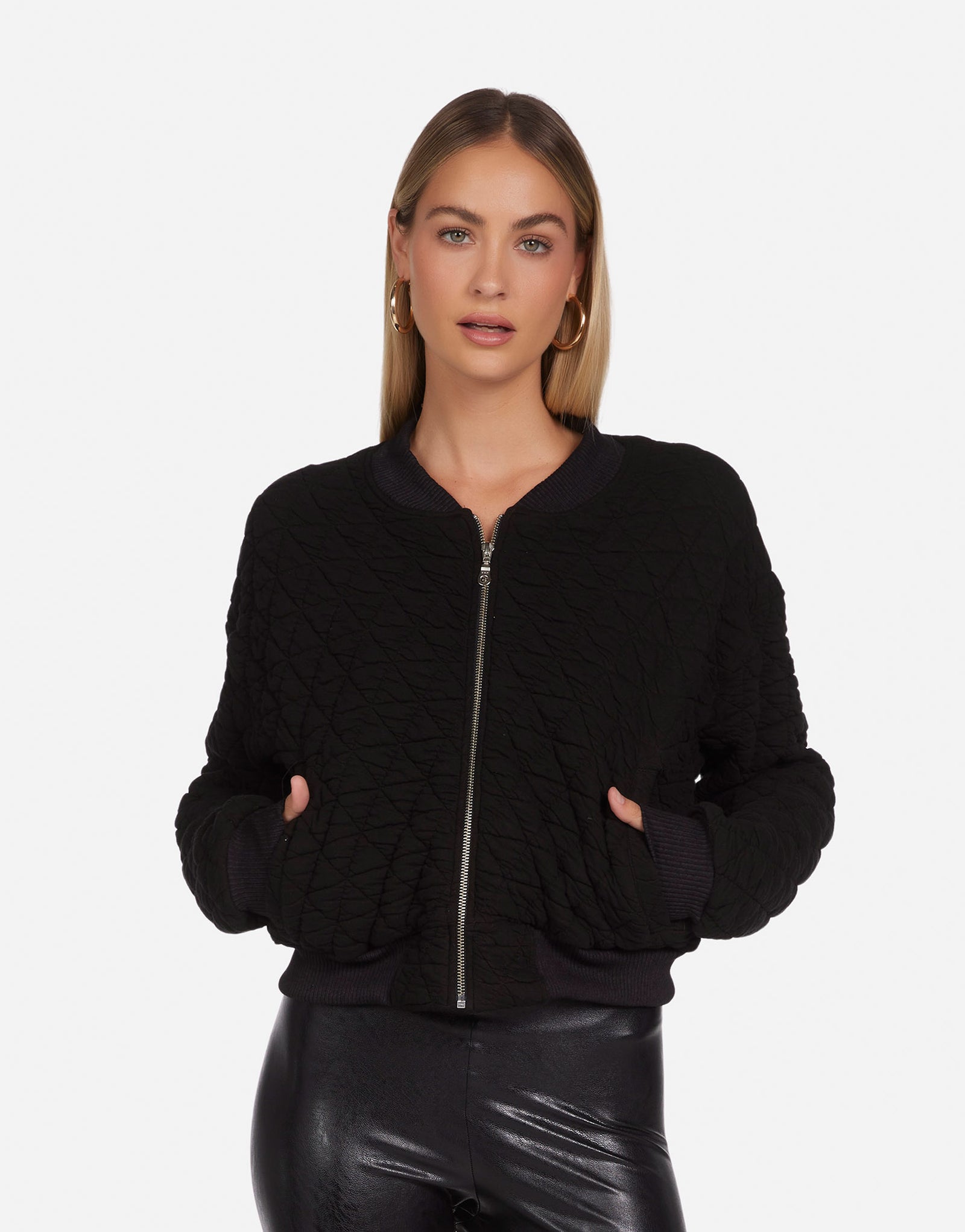 Women's Quilted Puffer Jacket in Black | Isiah by Michael Lauren