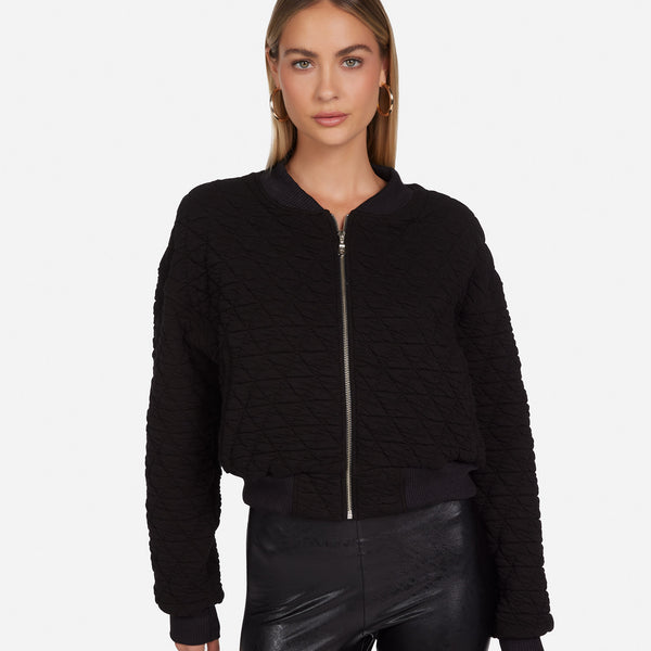 melt the lady jacket　ブラック Women's Quilted Puffer Jacket in Black | Isiah by Michael Lauren