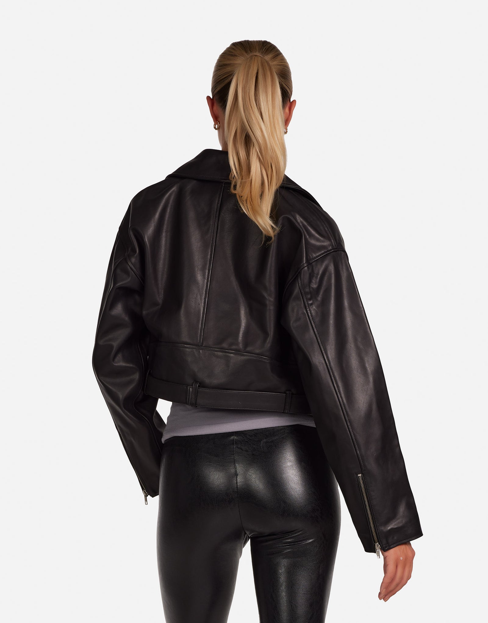 美品✨ melt the lady fake leather jacket 黒 Womens Ladies Quilted Black Lamb Skin Designer Fashion Biker