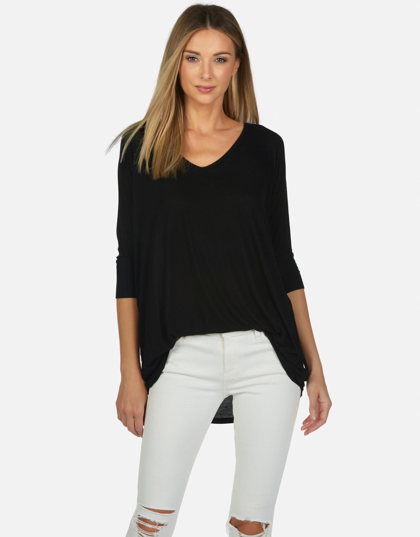 Women's V-Neck Draped Tee | Dylan Core by Michael Lauren