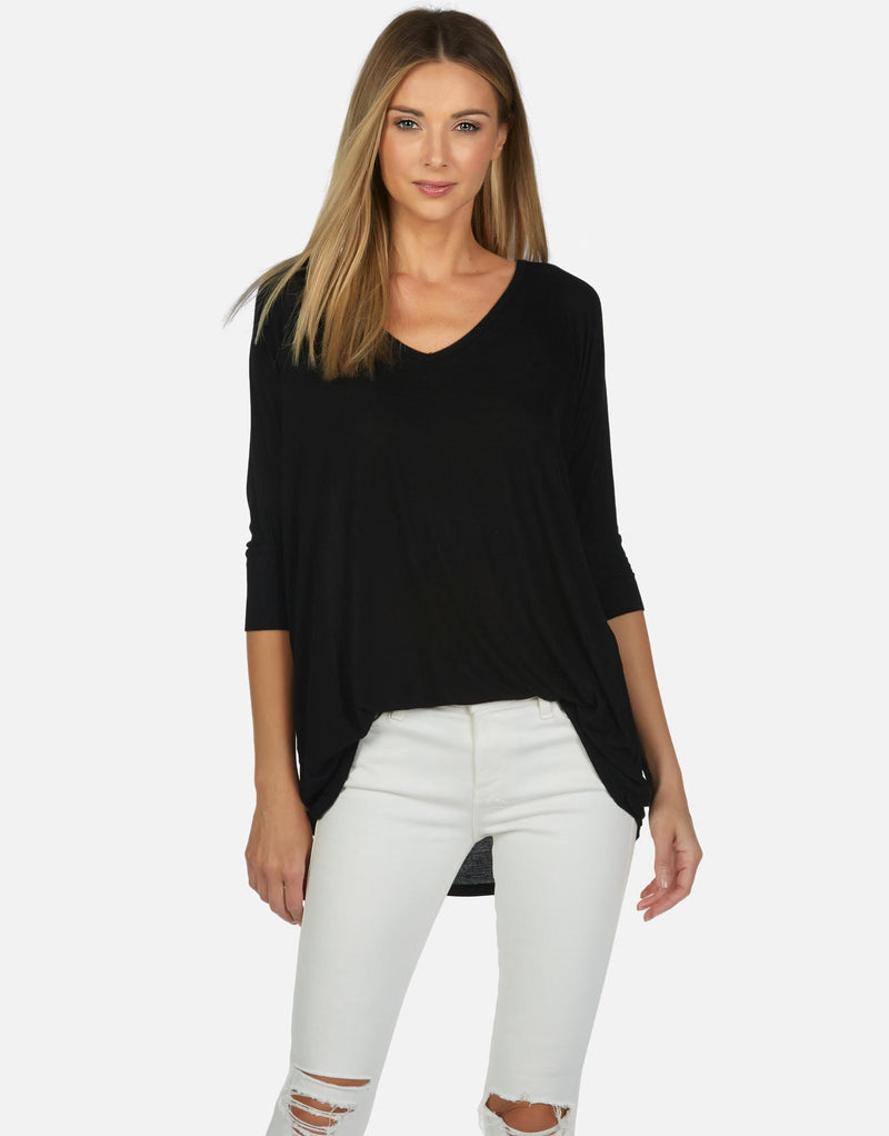 Dylan Core V-Neck Draped Tee