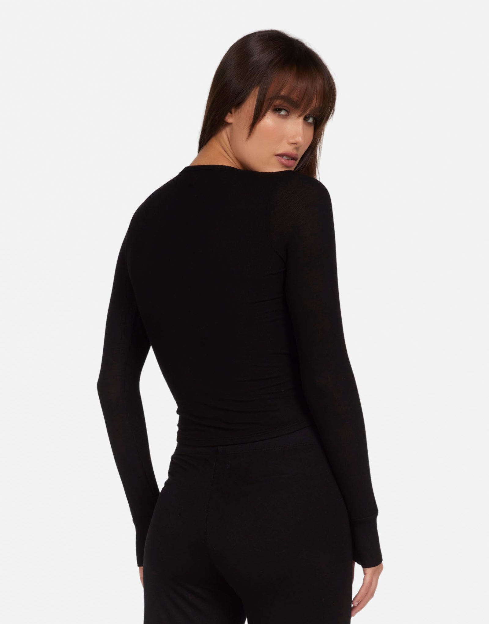 Women's Front Wrap Top in Black | Fairbanks by Michael Lauren
