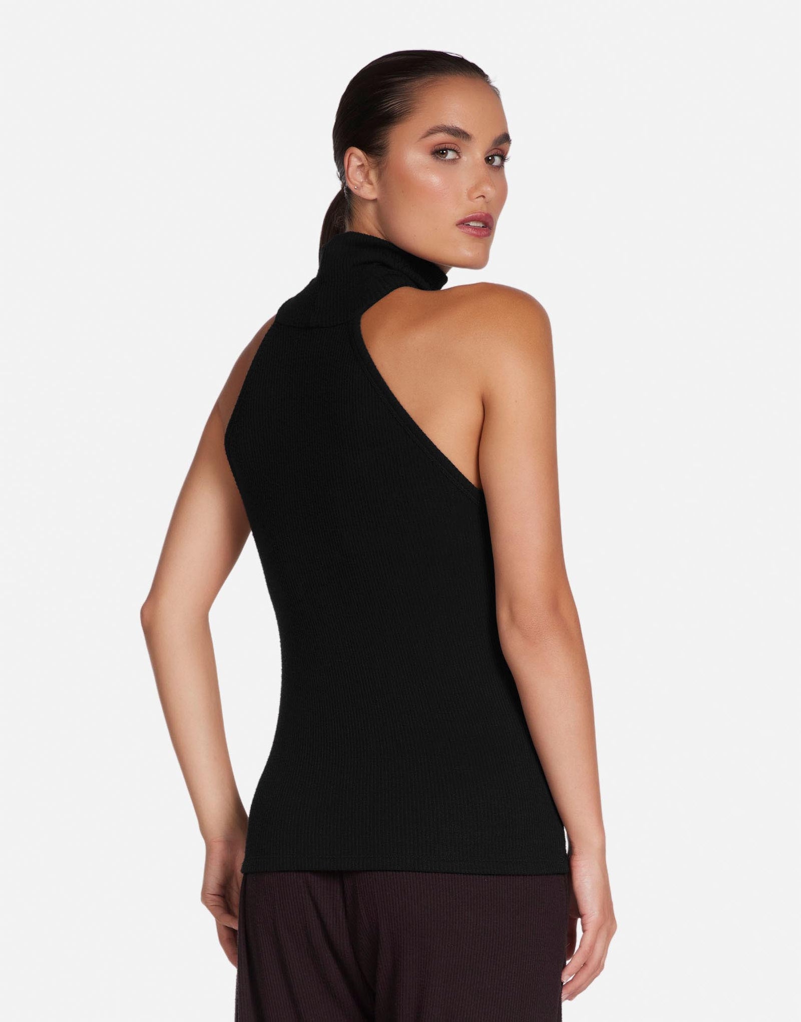Women's Mock Neck Top in Black | Romulus by Michael Lauren