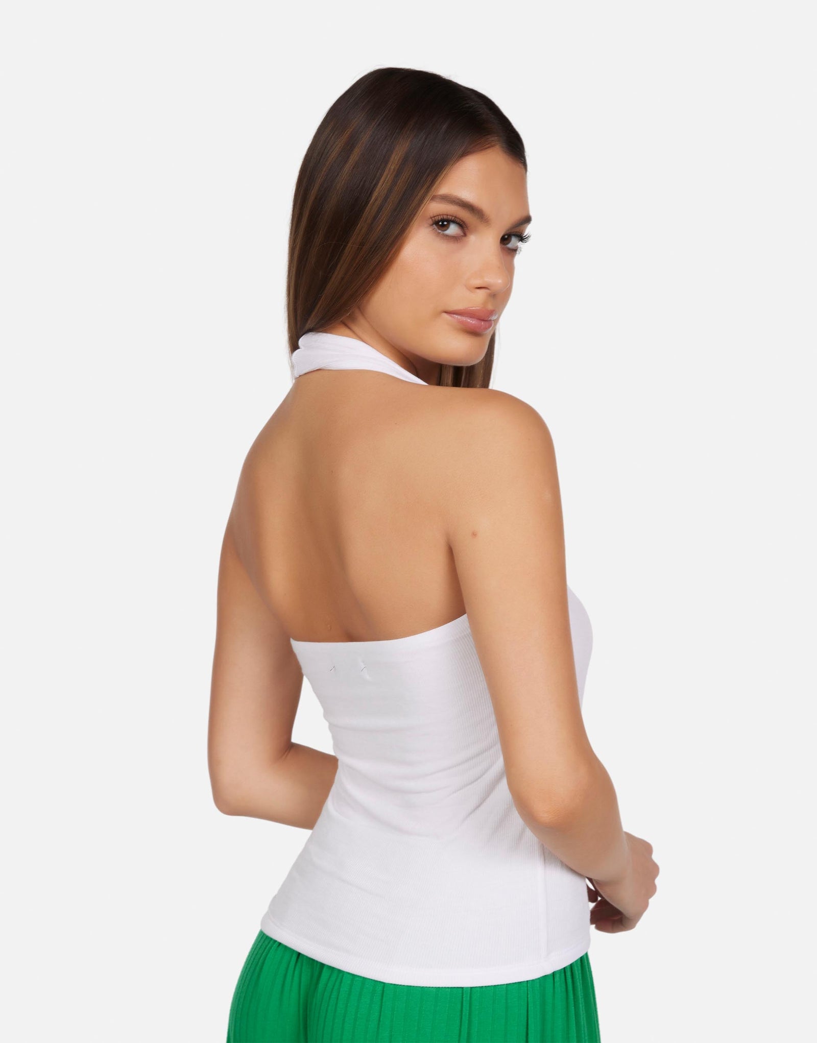 【yo BIOTOP】rayon bare halter neck ホワイト BIOTOP(ビオトープ) / 【yo BIOTOP】rayon bare halter neck (トップス