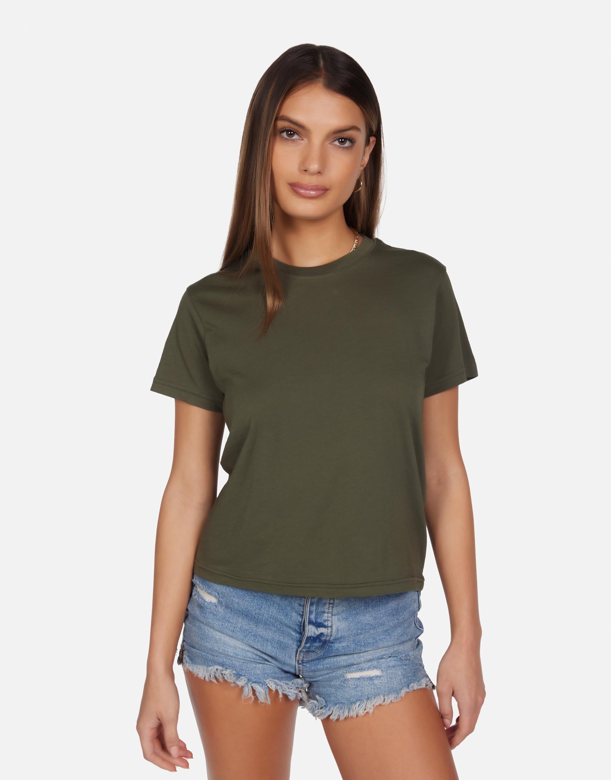Women's S/S Tee in Army Darth by Michael Lauren