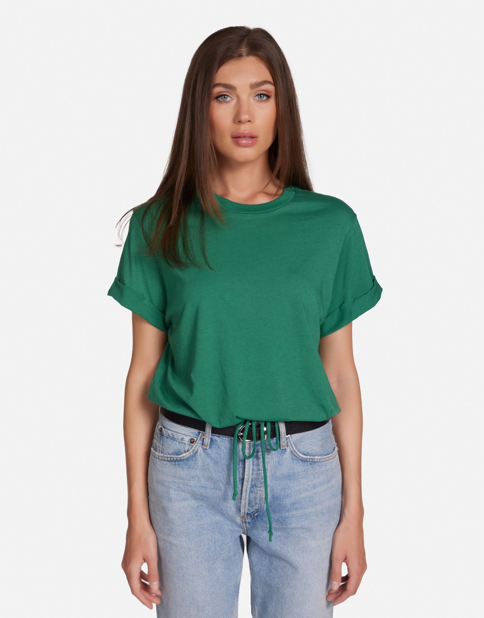 Women's Drawstring Tee in Deep Jungle | Fredrico by Michael Lauren