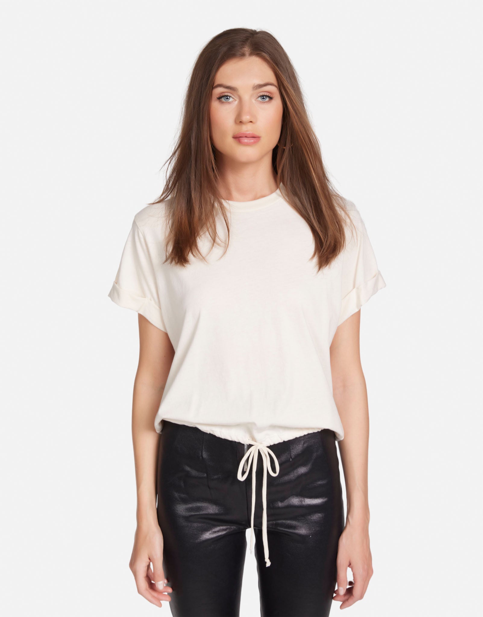 Women's Drawstring Tee in Ivory | Fredrico by Michael Lauren