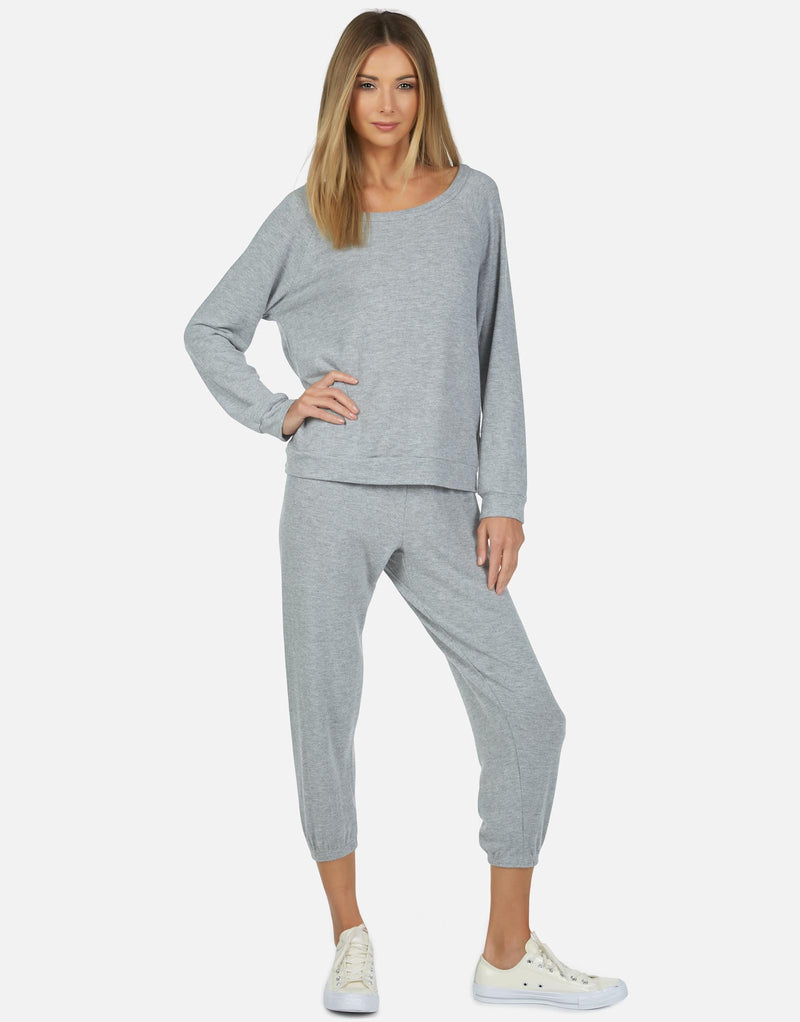 Nate Core Crop Sweatpant Heather Grey