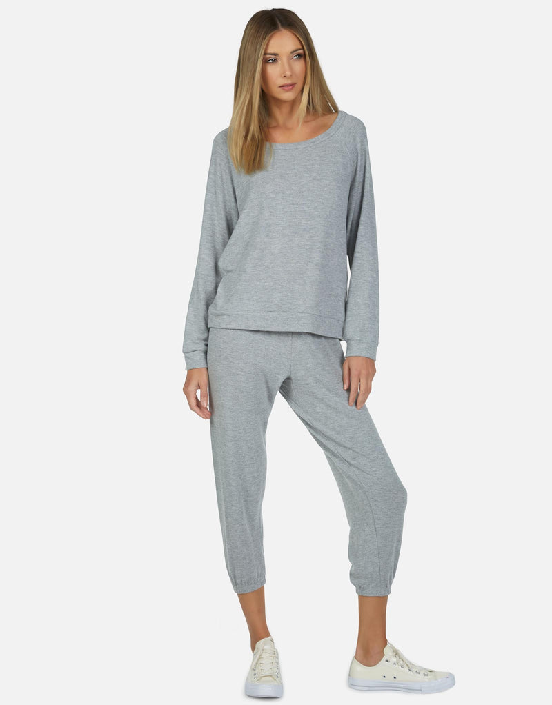 Nate Core Crop Sweatpant Heather Grey