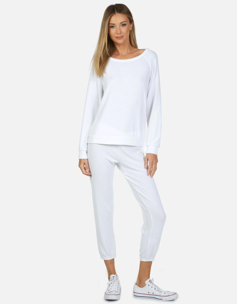 Nate Core Crop Sweatpant White