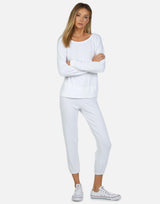 Nate Core Crop Sweatpant White