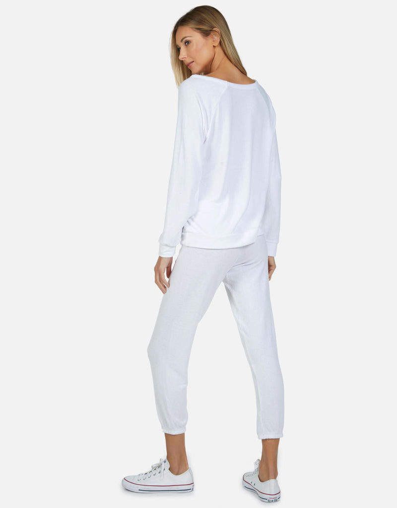 Nate Core Crop Sweatpant White