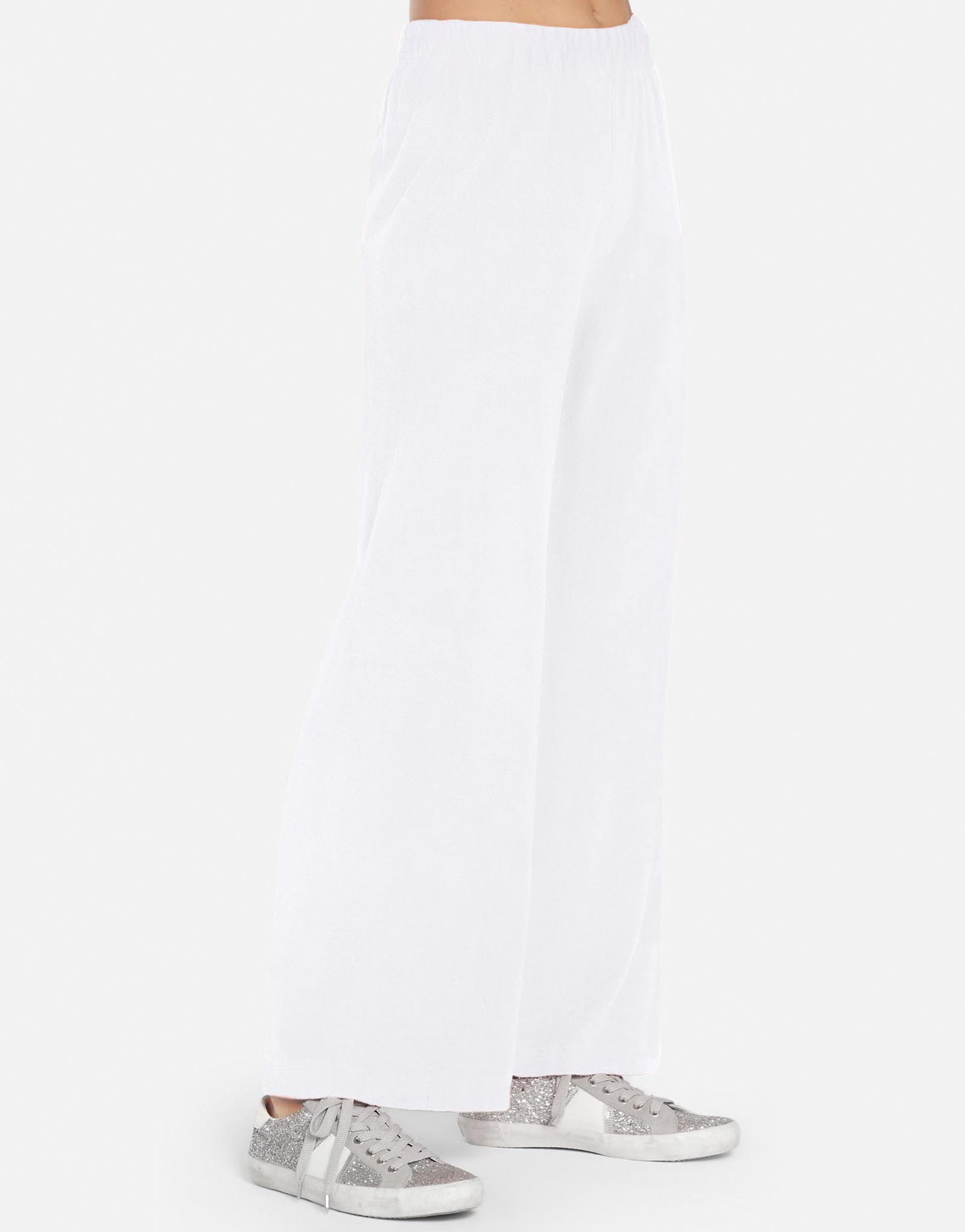 Women's Wide Leg Pant in White | Theoden by Michael Lauren