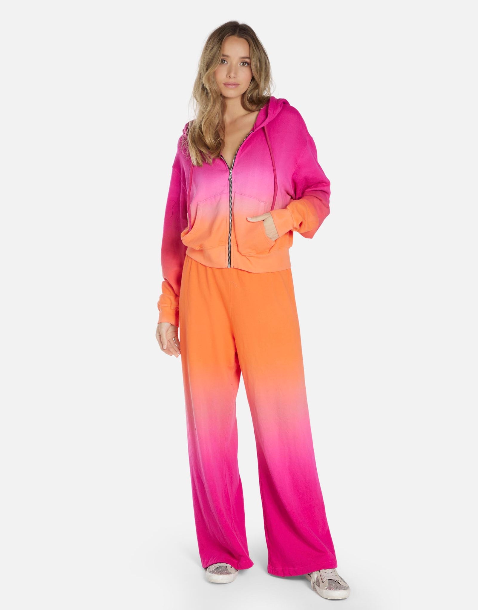 Wide Leg Pant in Sunset Sorbet | Theoden by Michael Lauren