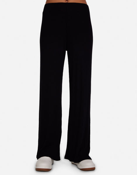 Women's Wide Leg Lounge Pant in Black | Theoden by Michael Lauren