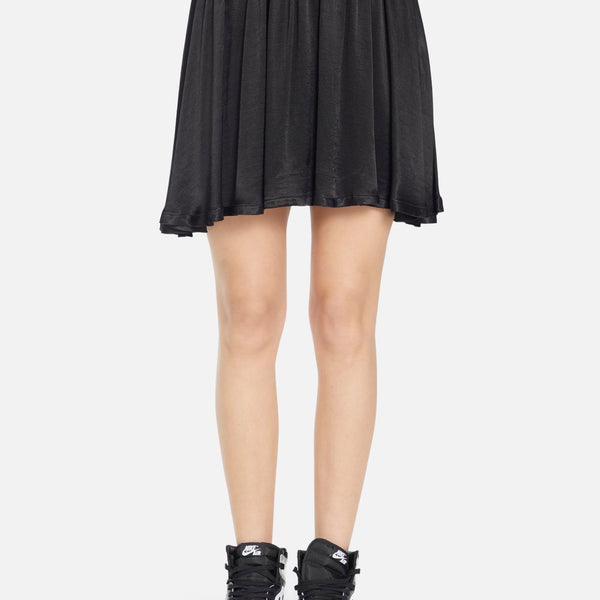 Satin Mini Skirt in Black | Corbett by Michael Lauren