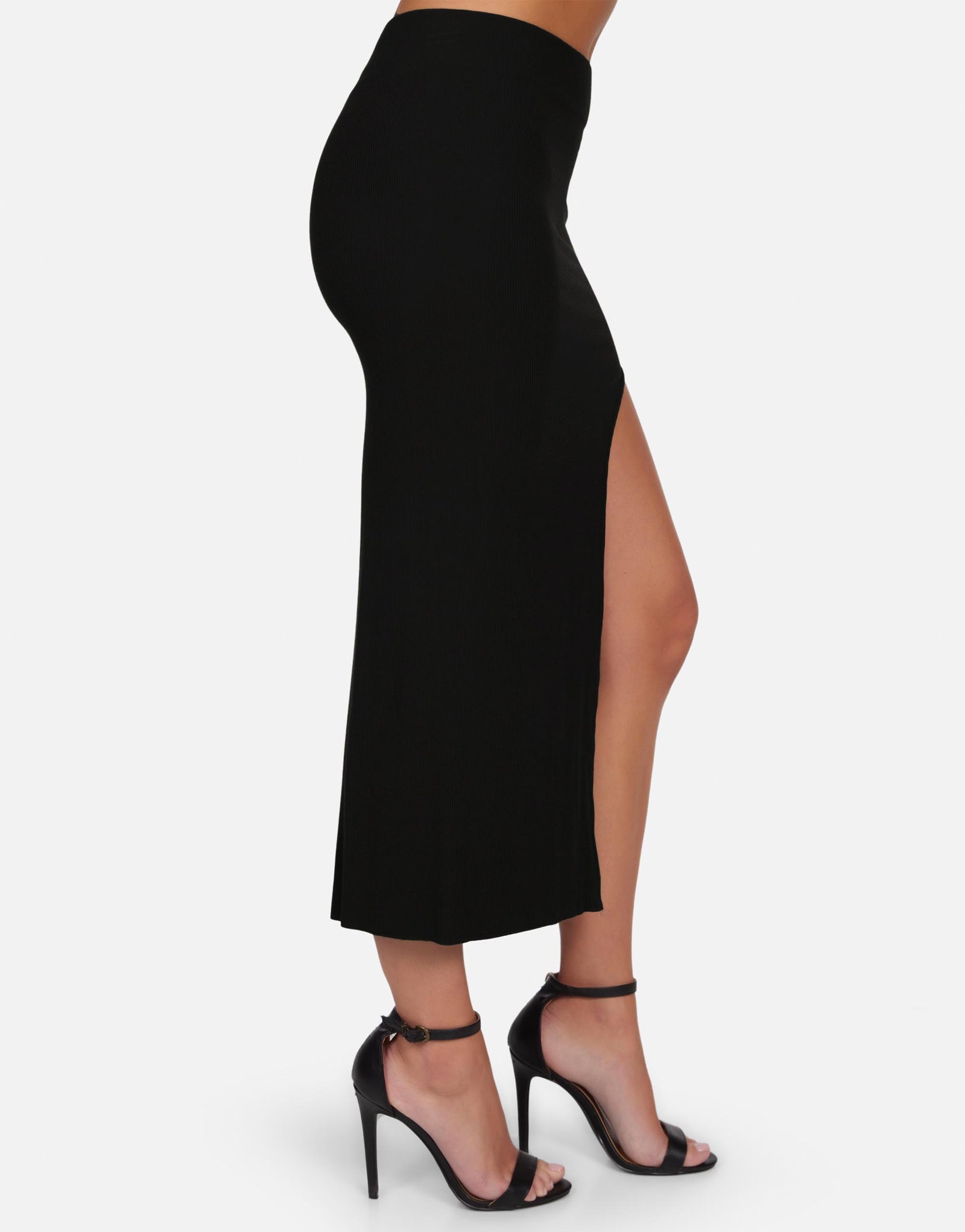 Women's Skirt w/ Slit in Black | Kane by Michael Lauren