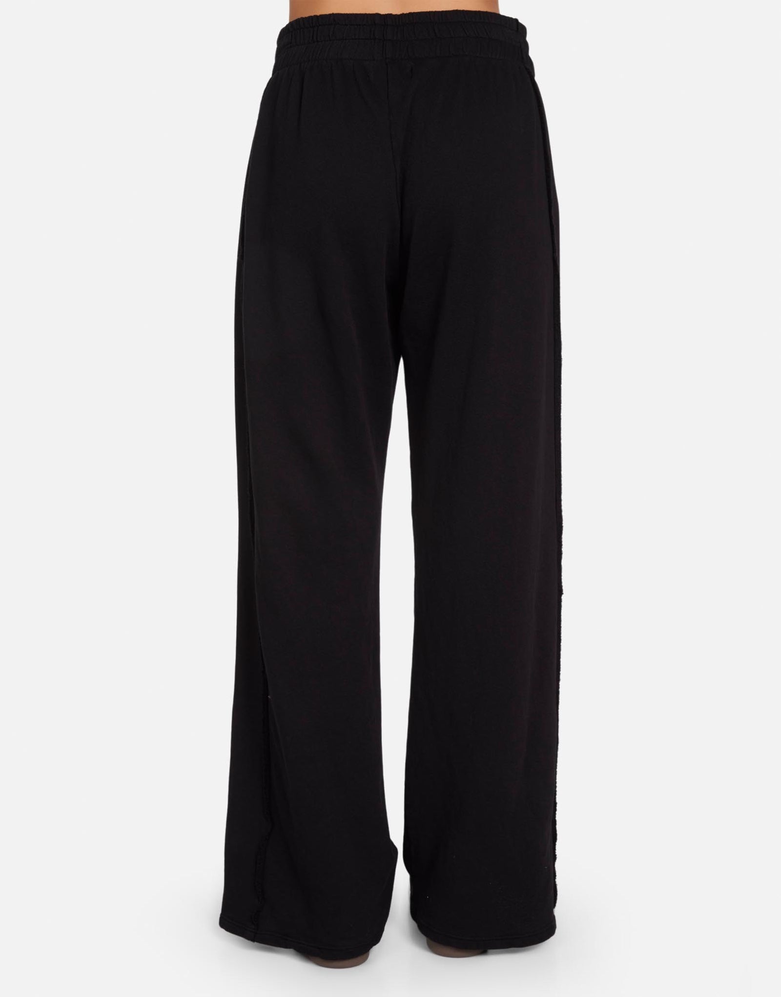 Wide Leg Pant w/ Raw Edge Seams in Black | Acosta by Michael Lauren