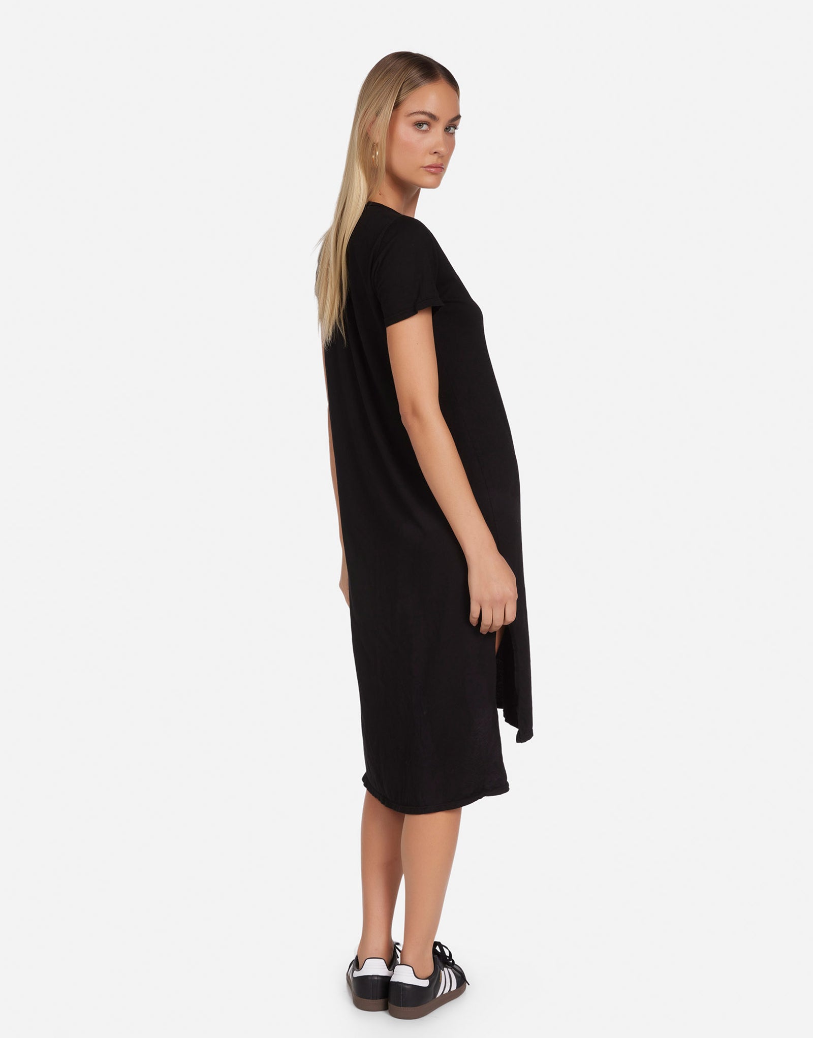 Midi T-Shirt Dress in Black | Augustus Core by Michael Lauren