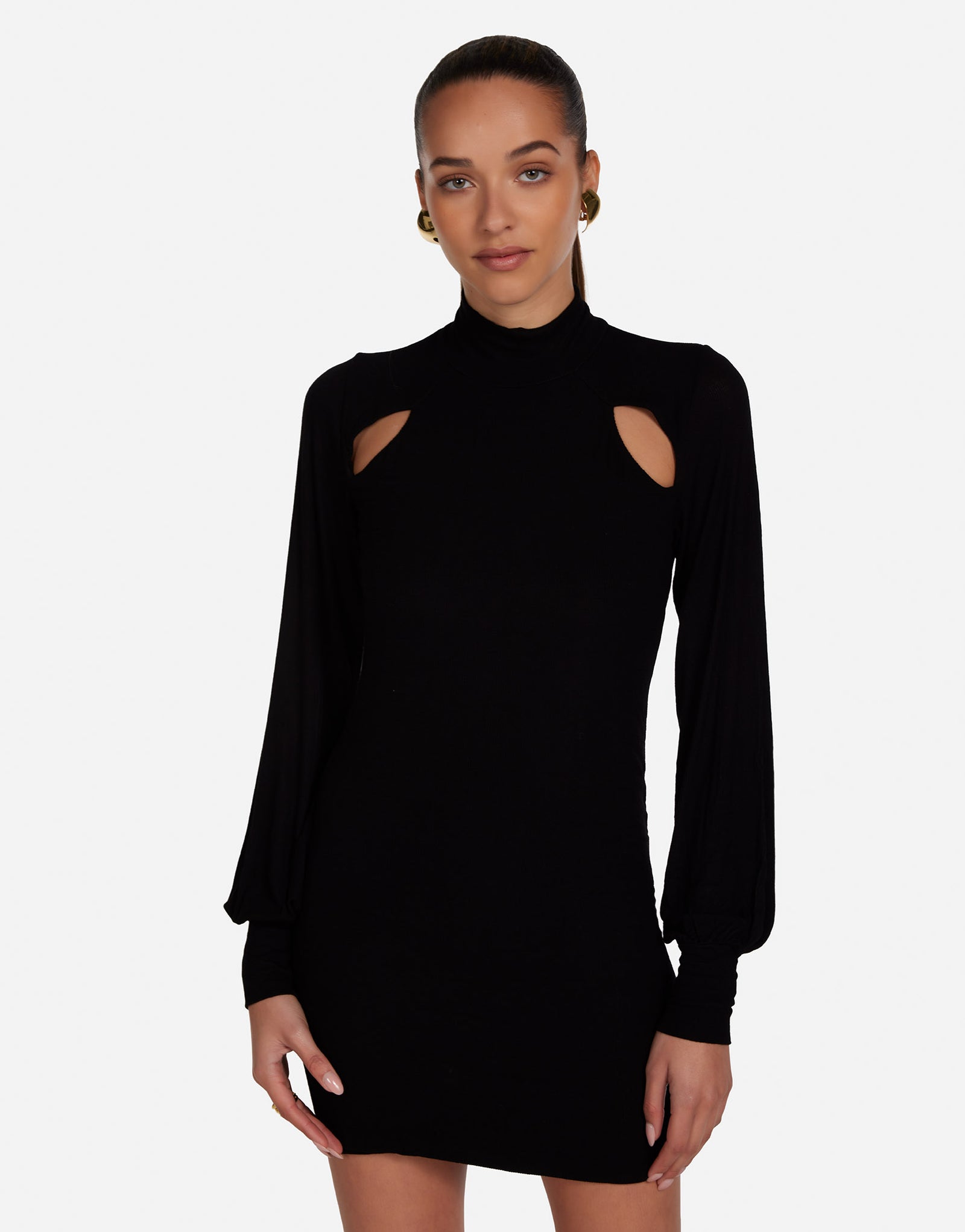 Women's Mock Neck Dress in Black